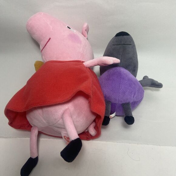 Ty Beanie Babies Peppa Pig Pink Holding Teddy Bear With Danny Dog Plush Lot of 2 - Picture 5 of 5
